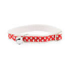 ANCOL REFLECTIVE ELASTICATED CAT SAFETY COLLAR RED WITH SILVER HEARTS